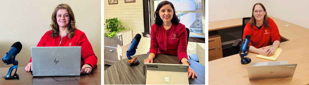 Photos of the "It's Venting Time" Team. Aerica Bjurstrom, Nesli Akdeniz, and Heather Schlesser.
